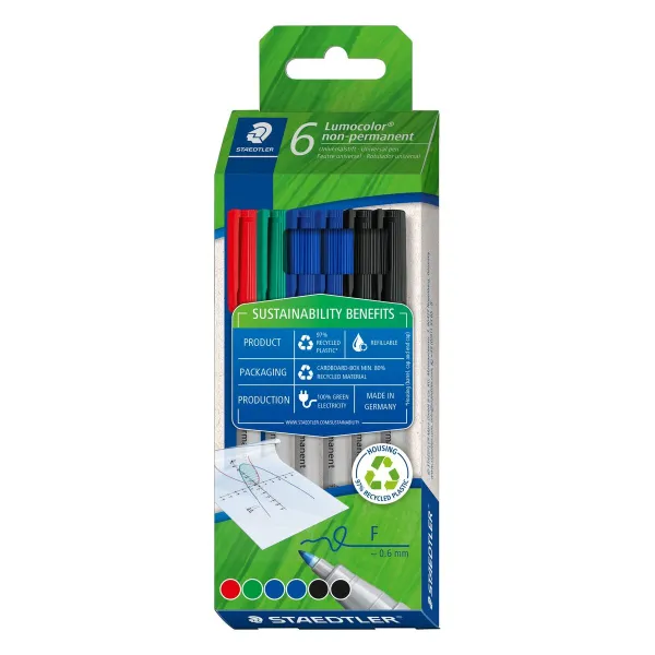 Tussisetti Staedtler Lumocolor 6 Kappaletta Monivärinen