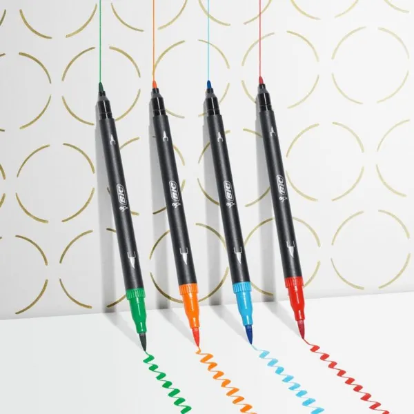 Set of Felt Tip Pens Bic Intensity Dual Tip Multicolour 6 Pieces