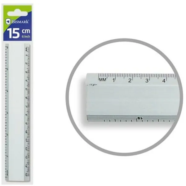 Lineāls Bismark Sudrabains Alumīnijs 15 cm (40 gb.)