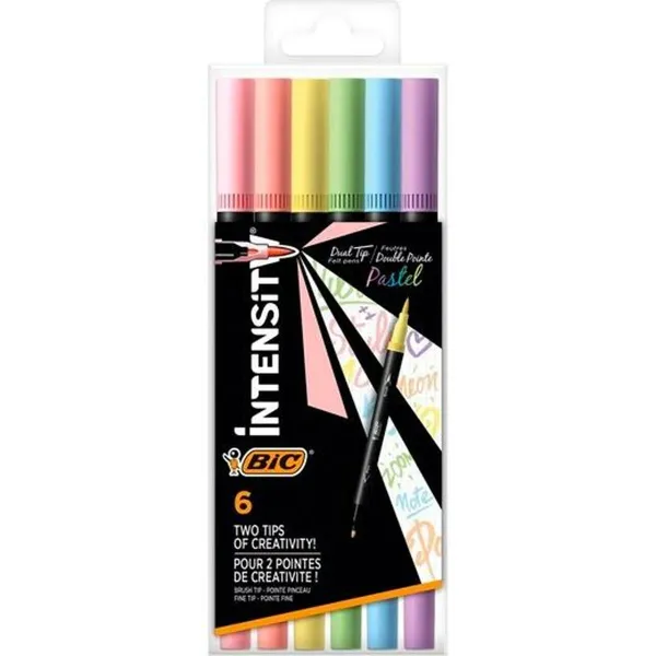 Flomasteru Komplekts Bic Intensity Dual tip Daudzkrāsains Pīrāgs 6 Daudzums