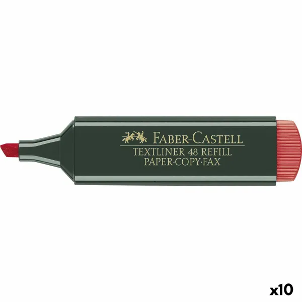 Ryškintojas Faber-Castell TEXTLINER 48 Raudona (10 vnt.)