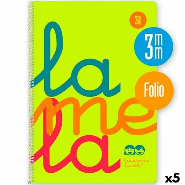 Užrašų knygelė Lamela Geltona Lapas 80 Paklodės 21,5 x 31,5 cm (5 vnt.)