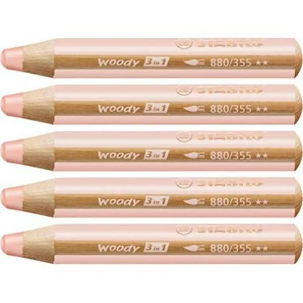 Krāsainie zīmuļi Stabilo Woody Aprikozes 3-vienā (5 gb.)