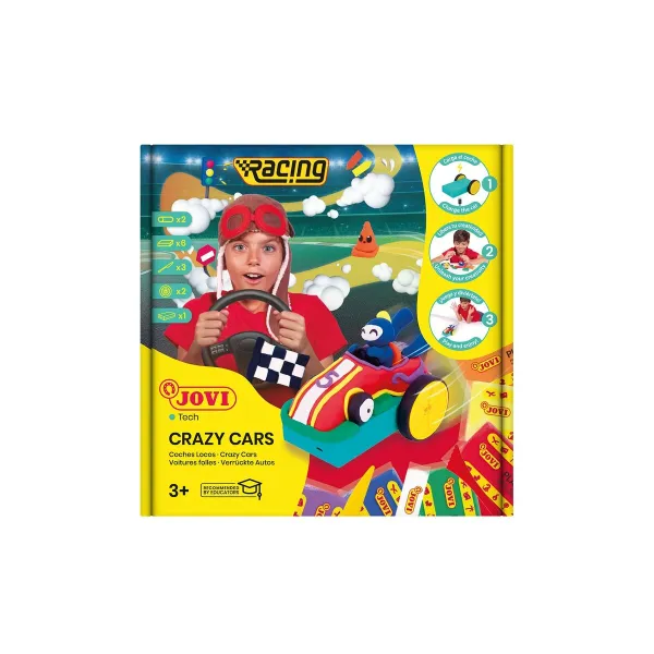 Modelēšanas Māla Spēle Jovi Crazy Cars Racing Daudzkrāsains (1 Daudzums)