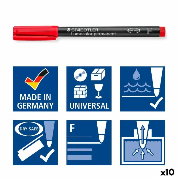 Постоянный маркер Staedtler 318-4 Оранжевый 0,6 mm 10 Предметы (10 штук)