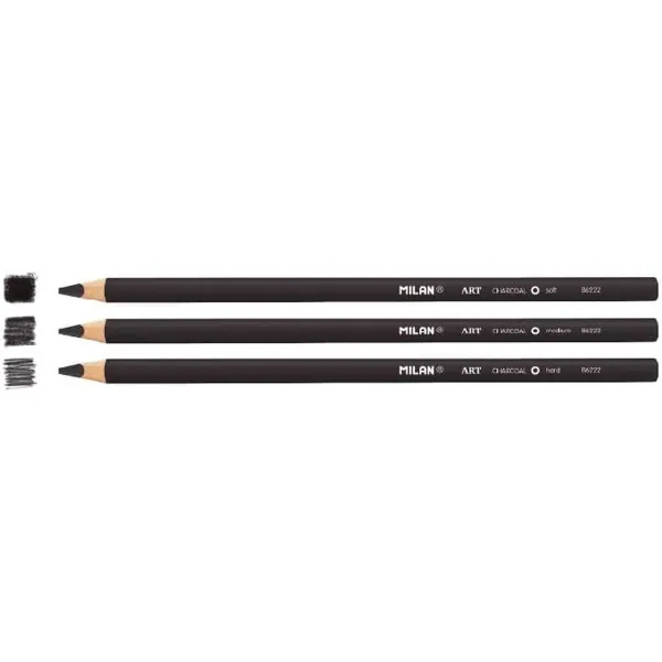 Pieštukų rinkinys Milan Art Juoda 4 mm Apskritas 3 Dalys