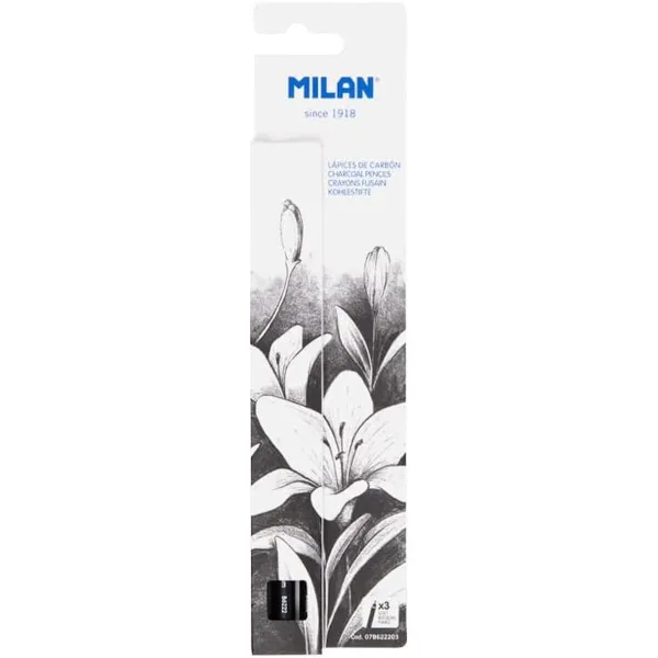 Pieštukų rinkinys Milan Art Juoda 4 mm Apskritas 3 Dalys