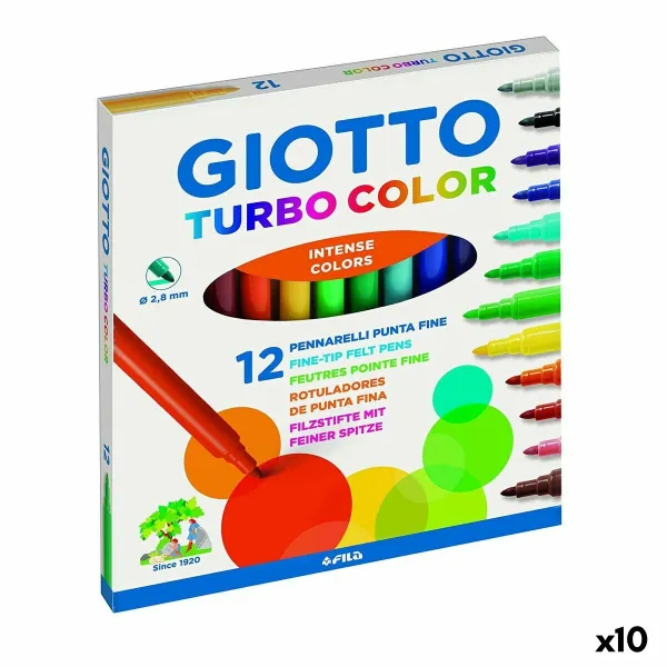 Žymeklių rinkinys Giotto Turbo Color Spalvotas (10 vnt.)
