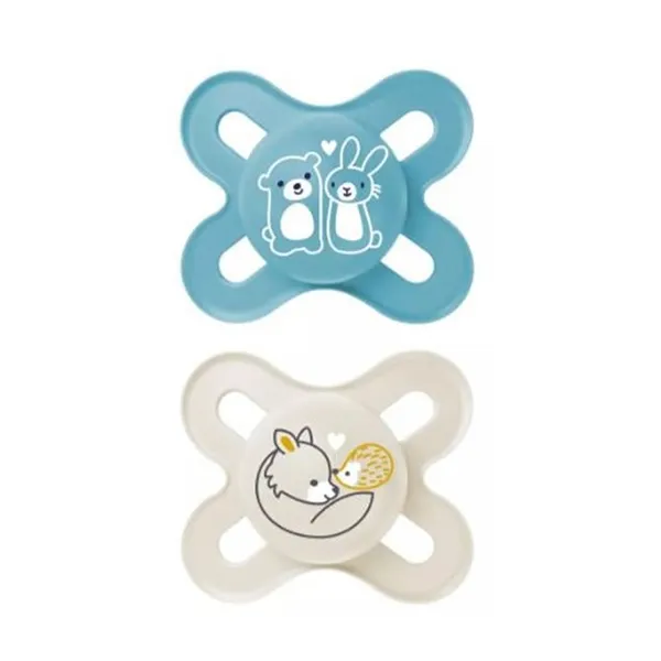 Mam Start Pure Silicone Pacifier 0-2 Months Blue/Beige 2 Units