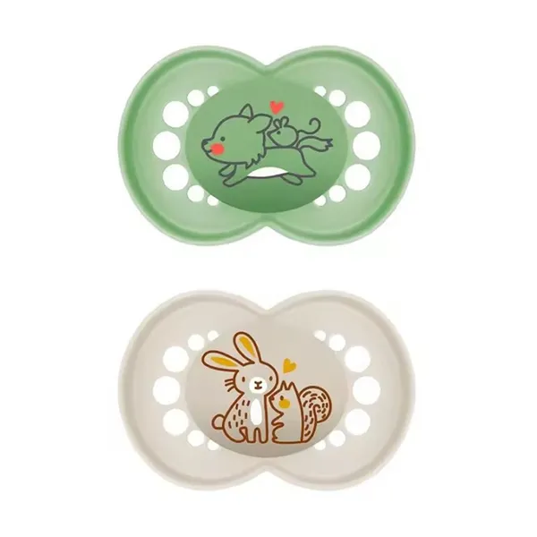 Mam Original Pure Silicone Pacifier +16 Months Green/Beige 2 Units