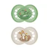 Mam Original Pure Silicone Pacifier +16 Months Green/Beige 2 Units