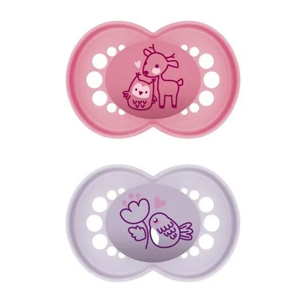 Mam Original Pure Silicone Pacifier +16 Months Pink/Lilac 2 Units