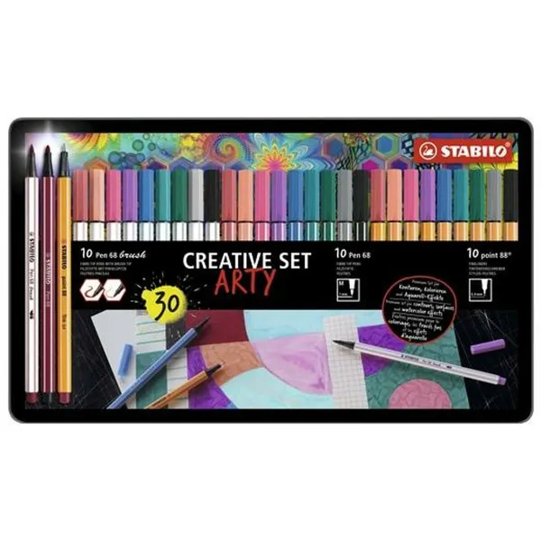 Žymeklių rinkinys Stabilo Arty Spalvotas 30 Dalys
