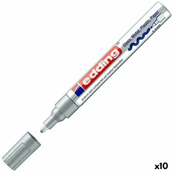 Постоянный маркер Edding 750 Серебристый 10 штук 2-4 mm (10 штук)
