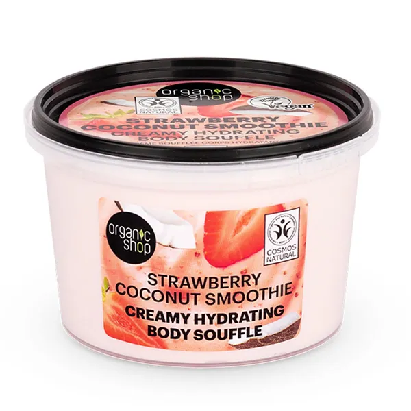 Organic Shop Strawberry Coconut Smoothie Creamy Hydrating Body Souffle 250ml