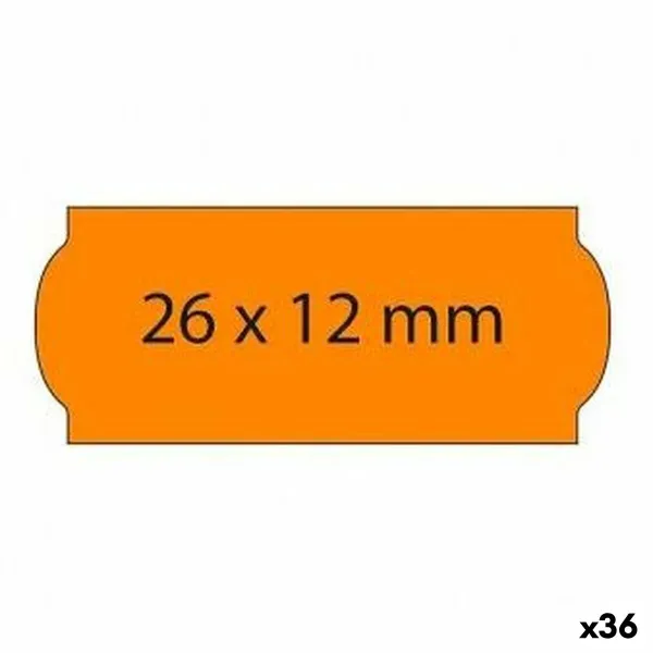 Рулон этикеток Оранжевый 26 x 12 mm (36 штук)