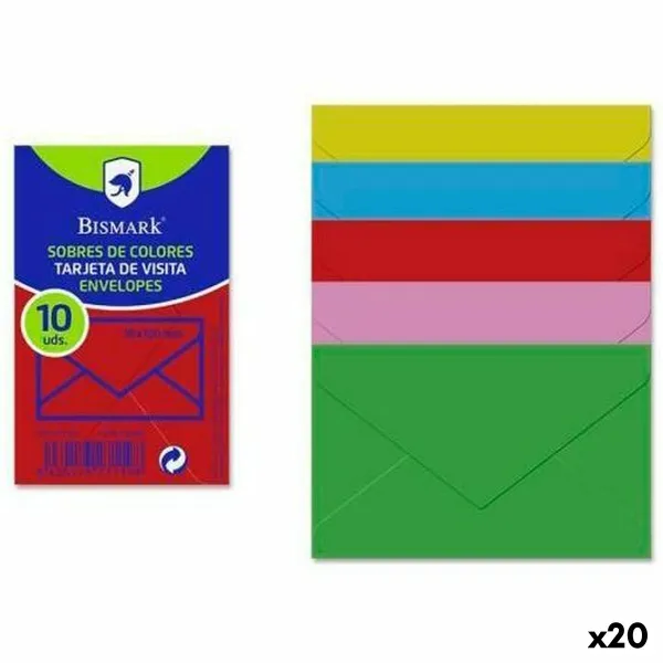 конверты Bismark бумага Разноцветный 7,6 x 12 cm (20 штук)