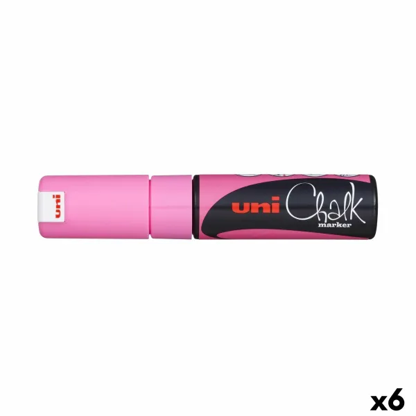 Liitutaulutussit Uni-Ball PWE-8K Pinkki (6 Kappaletta) (6 osaa)