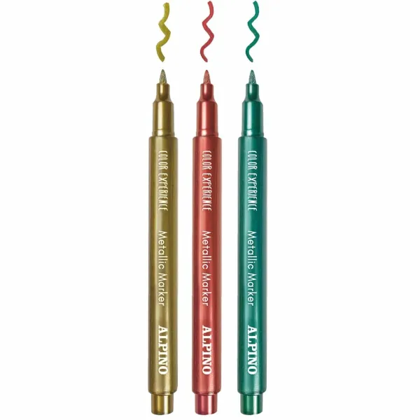 Set of Felt Tip Pens Alpino Multicolour Metallic 10 Units