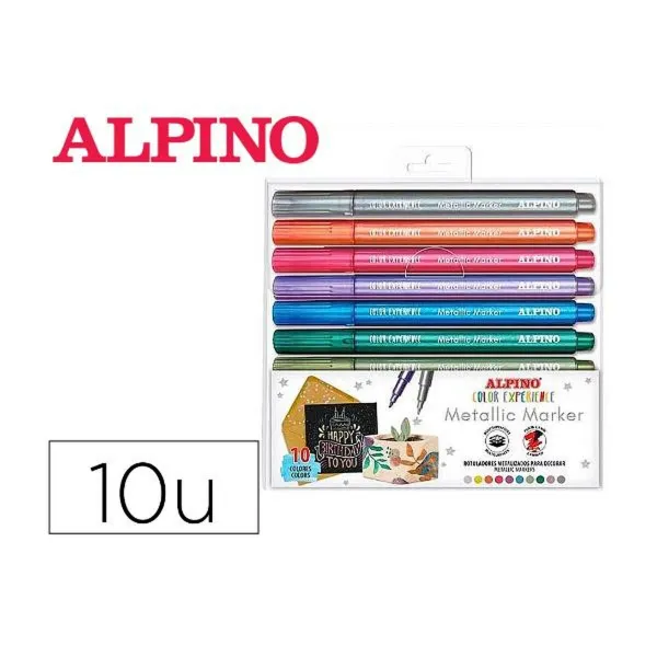 Žymeklių rinkinys Alpino Spalvotas Metalizuotas 10 vnt.