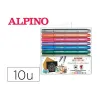 Set of Felt Tip Pens Alpino Multicolour Metallic 10 Units