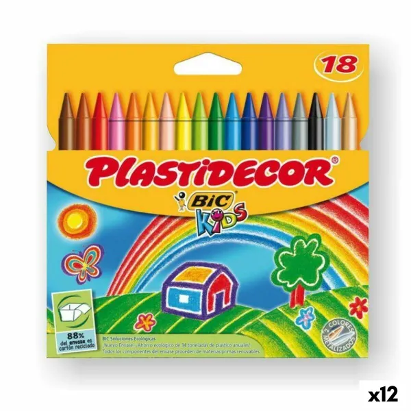 Väriliidut Plastidecor Monivärinen (12 osaa)