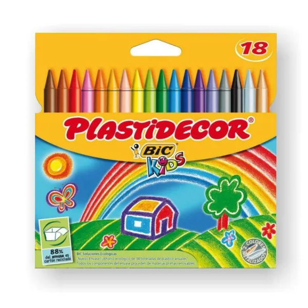 Цветные полужирные карандаши Plastidecor Разноцветный (12 штук)