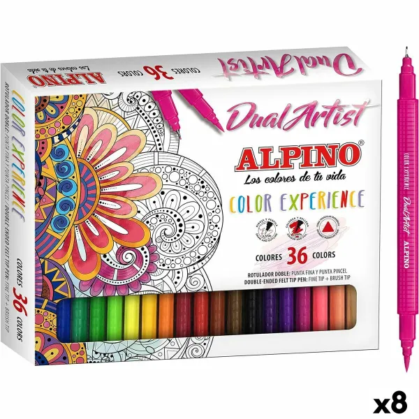 Žymeklių rinkinys Alpino Dual Artist Spalvotas (8 vnt.)
