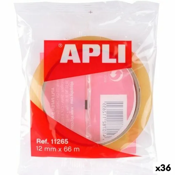 Lipni juosta Apli Skaidrus 12 mm 66 m (36 Vienetai)