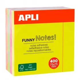 Sticky Notes Apli Funny Multicolour 75 x 75 mm (48 Units)
