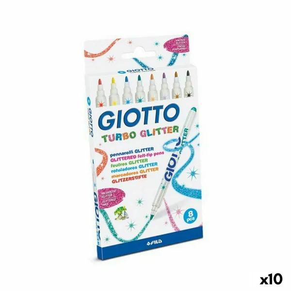 Žymeklių rinkinys Giotto Turbo Glitter Spalvotas (10 vnt.)