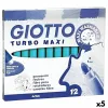Set of Felt Tip Pens Giotto Turbo Maxi Sky blue (5 Units)