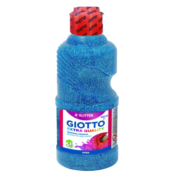 Tempera Giotto Glitter Sininen 250 ml (8 osaa)