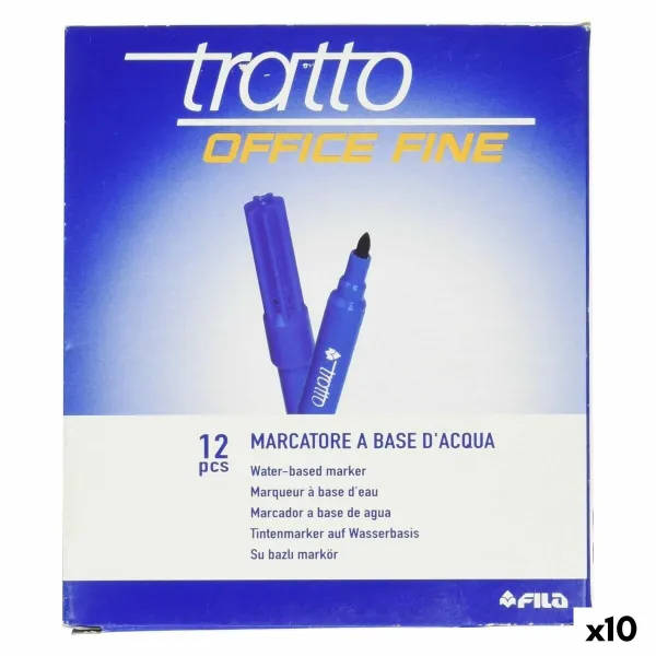 Flomasteru Komplekts Tratto Office Fine Zils (10 gb.)