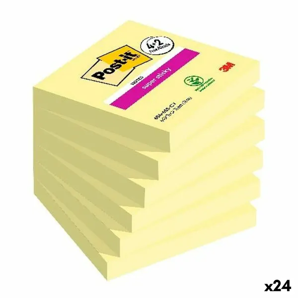 Tarralaput Post-it Super Sticky Keltainen 76 x 76 mm 6 Kappaletta (24 osaa)