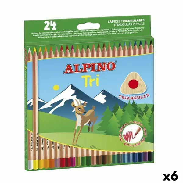 Spalvoti pieštukai Alpino Tri Spalvotas (6 vnt.)