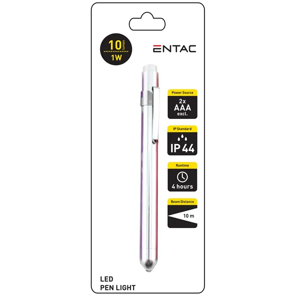 Entac Flashlight with Pen Belt Clip 1W