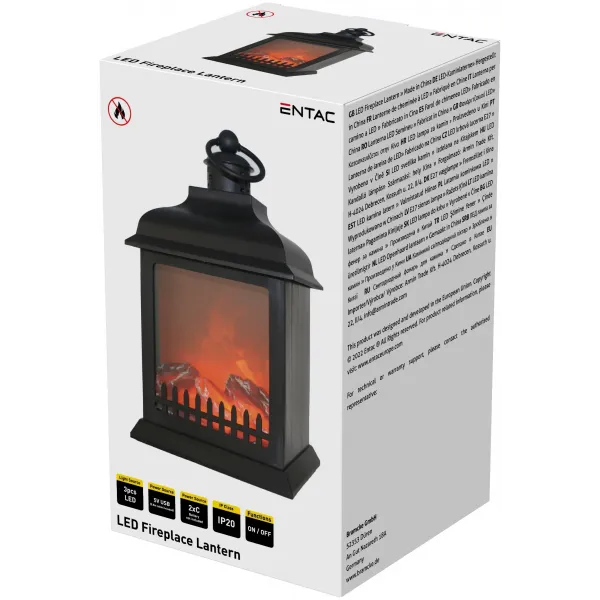 LED Fireplace Lamp 27cm with USB cable - 2xC excl.