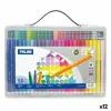 Set of Felt Tip Pens Milan Conic Multicolour 50 Pieces (12 Units)
