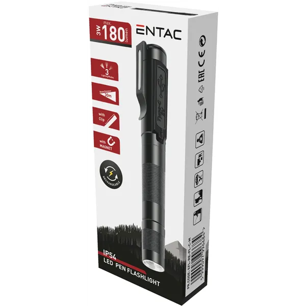 Entac Flashlight Battery Powered, Zoomable Pencil with Clip-on