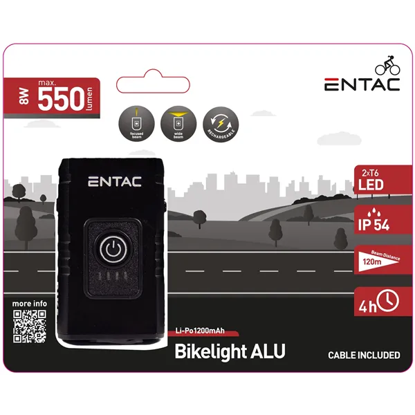 Entac Bike Light ALU 8W Rechargeable