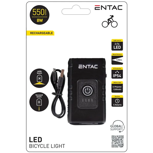 Entac Bike Light ALU 8W Rechargeable