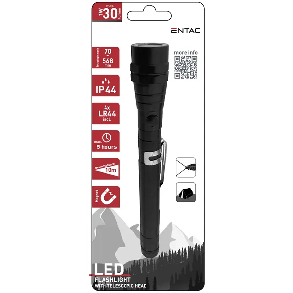 Entac Flashlight Retractable Neck 1W Alu