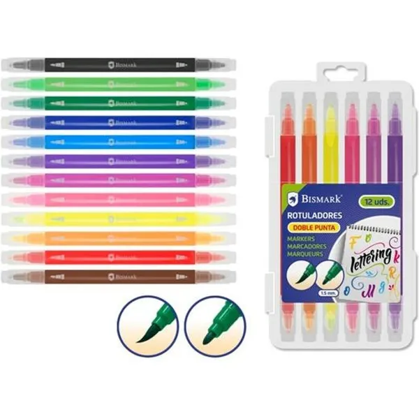 Žymeklių rinkinys Bismark LETTERING Spalvotas 12 Dalys (12 vnt.)