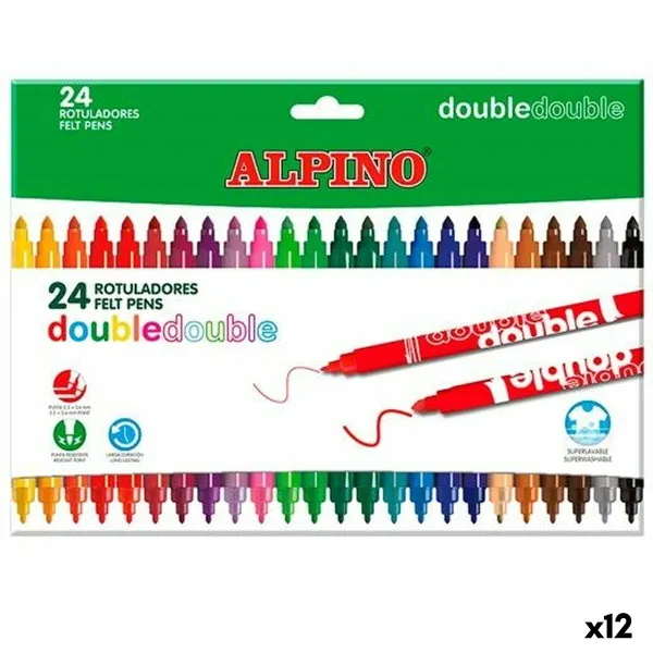 Набор маркеров Alpino Double Разноцветный 20 Предметы (12 штук)