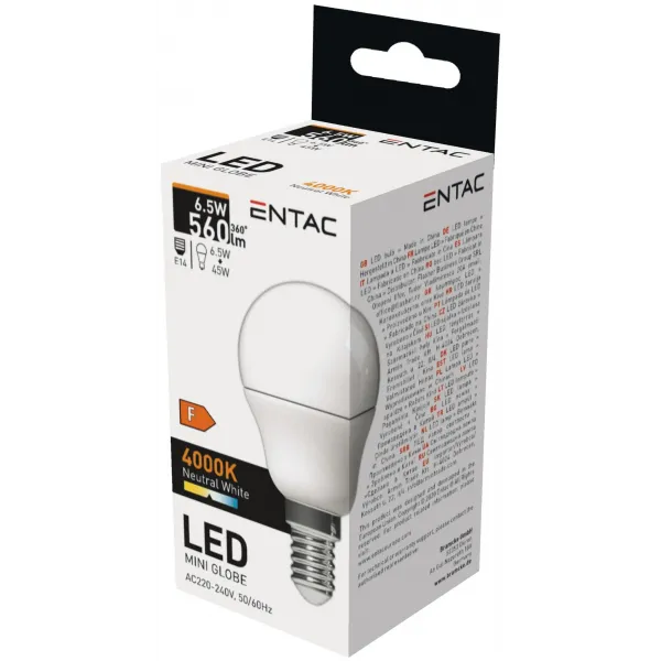 LED Mini Globe E14 6,5W NW