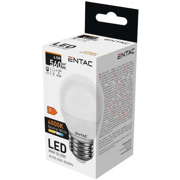 LED Mini Globe E27 6,5W NW