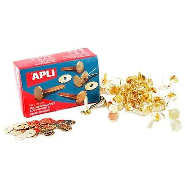 Metal binders Apli Golden 100 Pieces (10 Units)