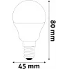 LED Mini Globe E14 4W WW