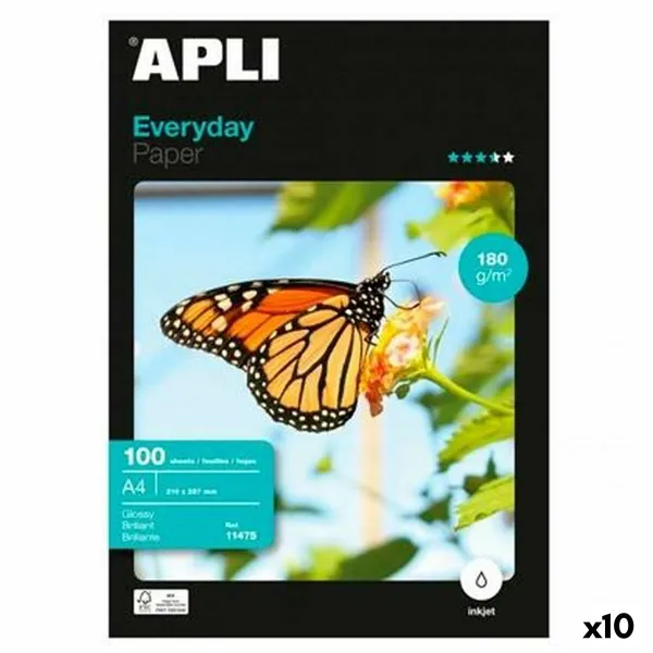 Глянцевая фотобумага Apli EVERYDAY A4 100 Листья (10 штук)
